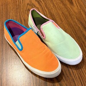Charlotte Stone Orange and Green Slip-On Sneakers - Archie